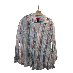 Claiborne Multicolor Striped Blouse Size XL